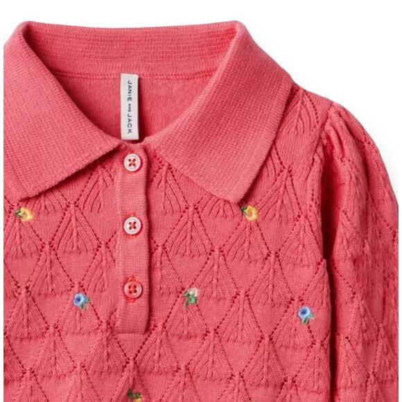 Janie and Jack NWT Embroidered Crochet Sweater. Size 2t - Picture 3 of 3